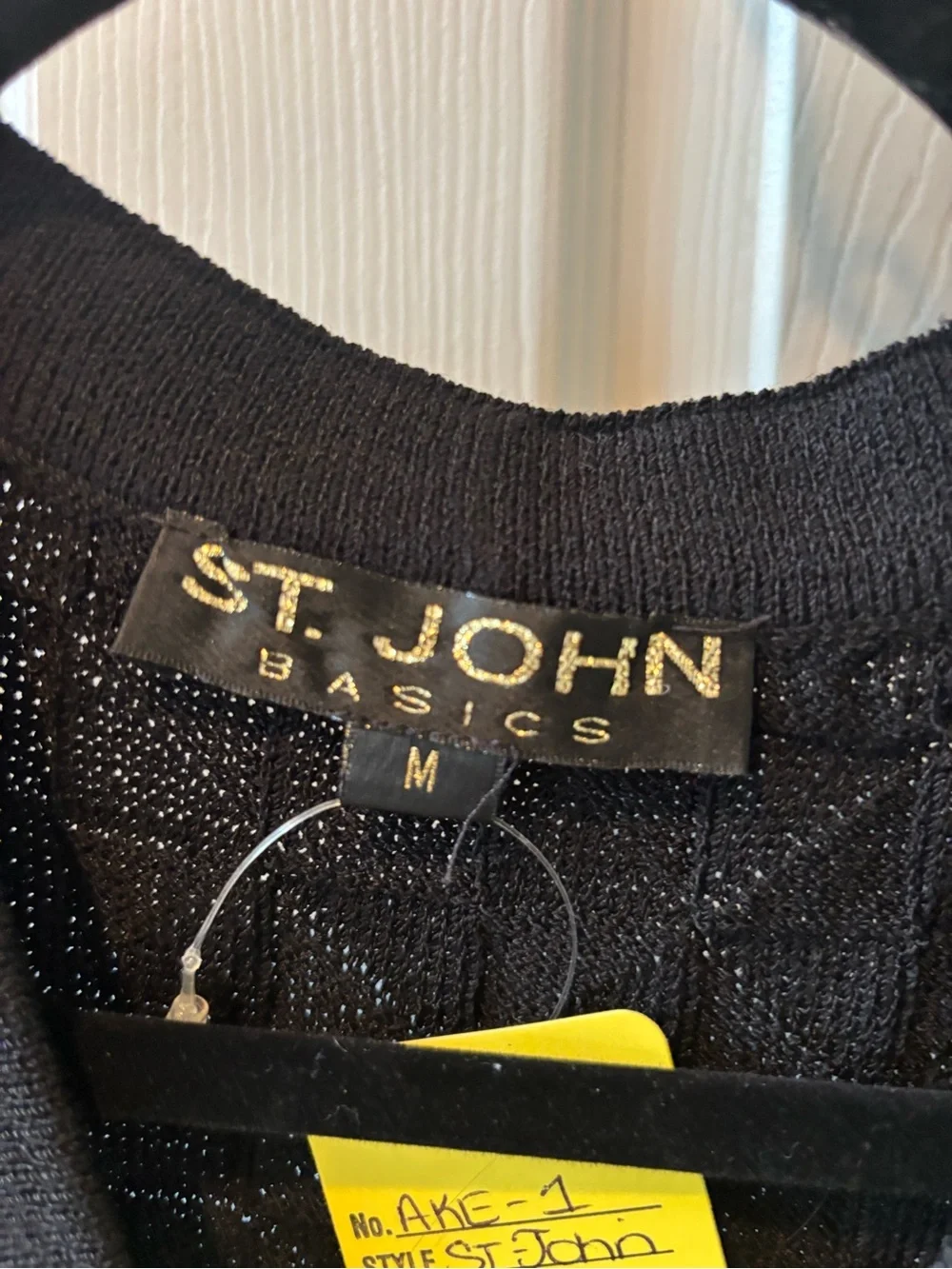 St. John Black Textured Short-Sleeve Button Cardigan with Gold Buttons - Picture 8 of 8
